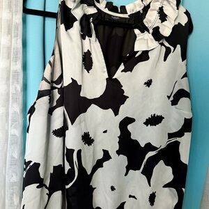 Alfani Black and White Floral Blouse